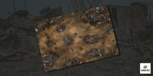 Skrapyard Skirmish Mat - Junkyard details, piles of trash, perfect for orcs and raiders